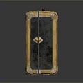 Vintage Black Suitcase With Golden Accents And Red Handle For Daily Travel Storage