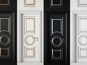 European-style swing door 3d model