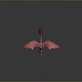 Game and Movie Character Pink Purple Feathered Mythical Creature With Spread Wings