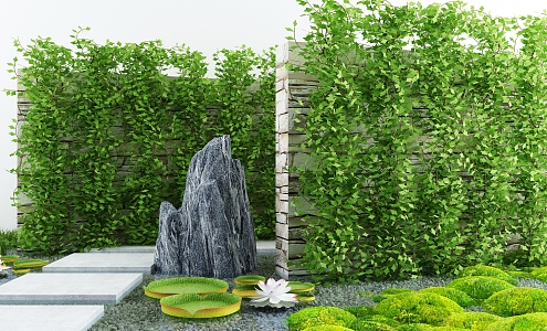 Courtyard landscape sketch 3d model