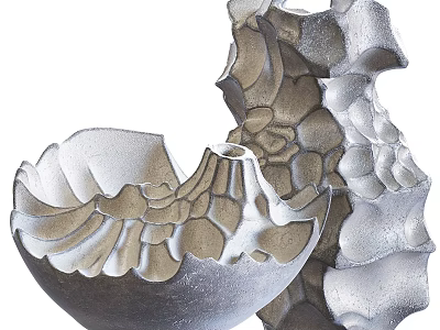 Artistic Ceramic Vessels With Intricate Textured Surfaces And Sculptural Design 3d model