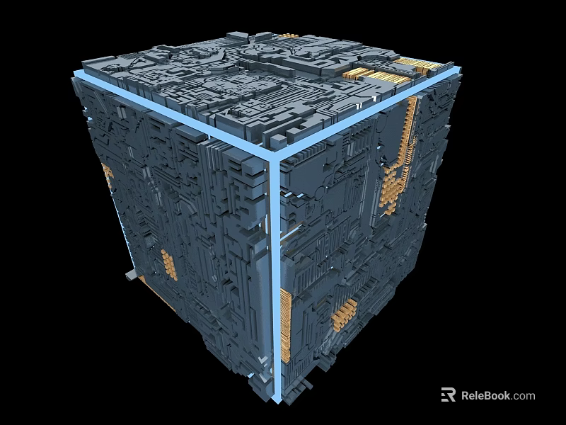 Smart Machine Cube With Intricate Mechanical Structure And Detailed Surfaces 3d model 