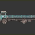 Teal Truck With White Roof And Open Cargo Bed On Reflective Surface