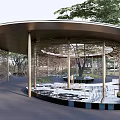 Modern gallery landscape gallery circular ring gallery mirror waterscape 3d model
