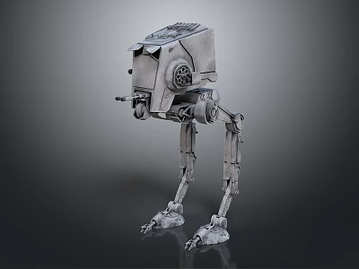 Sci Fi Mechanical Walker With Detailed Robotic Structure And Armored Design 3d model