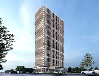 Style high-rise hotel office building 3d model