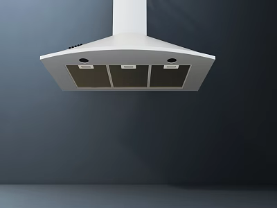 White Modern Kitchen Range Hood With Sleek Design And Efficient Ventilation 3d model