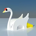 Swan Shaped Children's Play Equipment with White Body Red Eyes and Yellow Slide