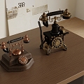 French Retro Telephone Dial Telephone 3d model