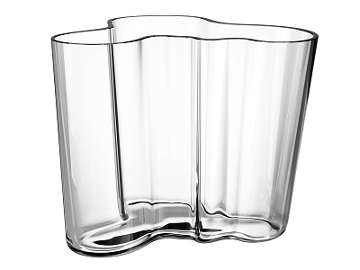Transparent Glass Decorative Ornament Set For Modern Home With Unique Vase Shape 3d model