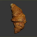 Freshly Baked Golden Croissant With Flaky Layers And Buttery Texture
