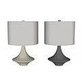 Modern Minimalist Table Lamps With Light Colored Lampshades And Geometric Bases