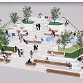 Modern Steps Step Landscape Tree Pool 3d model