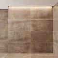 Brown Textured Wall Tiles With Natural Stone Pattern And Interlocking Design 3d model