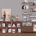 French Retro Locker Side Cabinet Decorative Cabinet Ornaments Floor Lamp Bookshelf 3d model