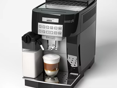 Automatic Espresso Coffee Machine Kitchen Appliance Making Cappuccino With Milk Froth 3d model