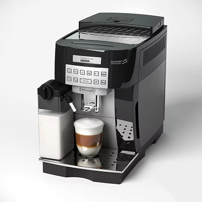 Automatic Espresso Coffee Machine Kitchen Appliance Making Cappuccino With Milk Froth 3d model