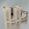 Modern Commercial Complex With High Rise Buildings Low Rise Structures And Retail Office Spaces