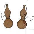 Two Piece Traditional Gourd Shaped Decorative Ornament Set for Home Decoration