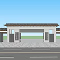 new chinese style gate 3d model
