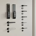 Smart lock fingerprint lock combination lock door lock door handle 3d model