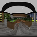 Modern Aquarium Showroom Interior With Multiple Fish Tanks And Aquatic Plants