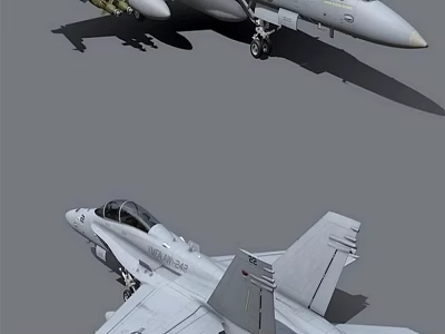 Modern Fighter Jet Close Up View With Cockpit Landing Gear And Weaponry Details 3d model