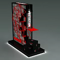 G SHOCK Fashion Week Display Installation Featuring Red Geometric Lines And Black Design