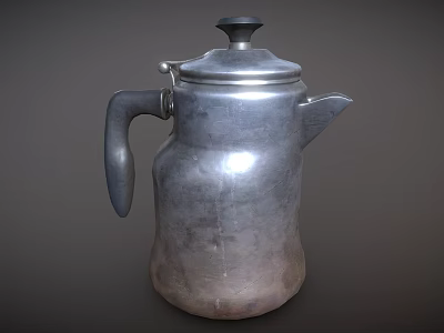 Vintage Metal Kettle Design With Handle Spout And Lid For Home Use 3d model