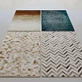 Square Rugs Featuring Various Patterns Including Chevron Wave Patchwork And Gradient Designs 3d model