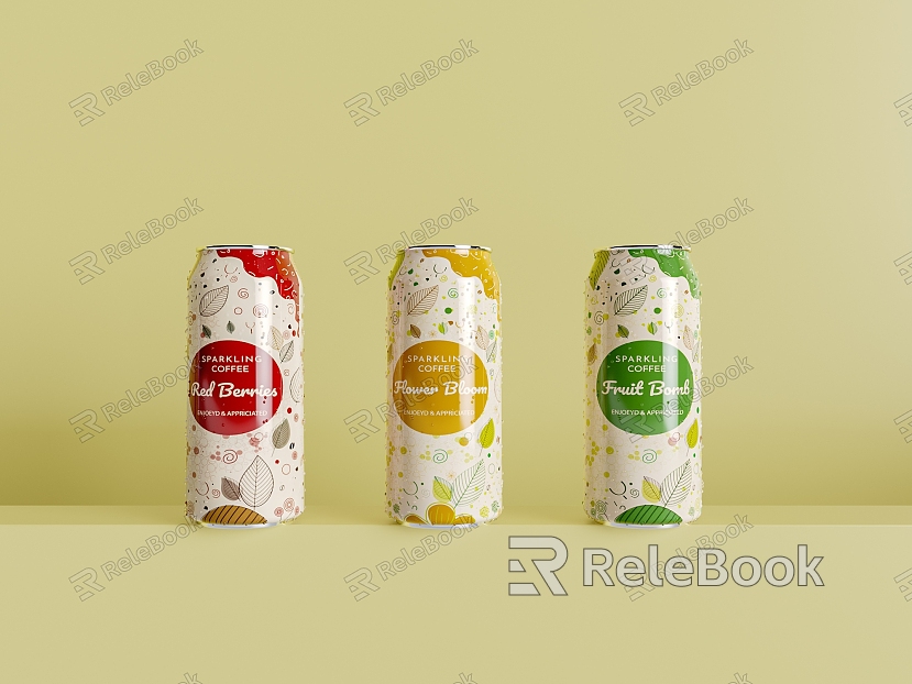 Beverage wine fruit juice beer cans model