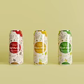 Refreshing Natural Beverage In Colorful Cans With Red Berries Honey Green Tea Flavors