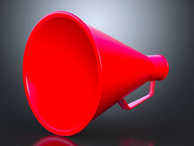 Red Megaphone Commercial Equipment With Handle Design For Business Use 3d model