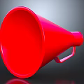Red Megaphone Commercial Equipment With Handle Design For Business Use