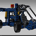 Blue Mechanical Building Blocks Toy Vehicle With Arm And Wheels Structure