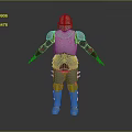 Futuristic Game Movie Character In Metallic Silver Armor With Vibrant Red Details And Standing Pose