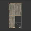 Industrial Scaffolding Equipment With Metal Frame And Wooden Planks For Construction
