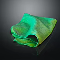 Green and Yellow Gradient Towel with Shiny Texture on Black Background 3d model