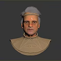 Male Character 3D Model With Headband And Metallic Shoulder Armor