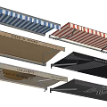 Colorful Striped Awnings For Cafe Restaurant With Various Designs And Logos