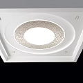 Modern White Ceiling Design With Round Recessed Light And Decorative Frame 3d model