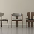 Modern Single Chair Design With Wooden Frame And Upholstered Seat In Light And Dark Tones