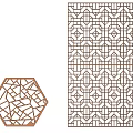 Elegant Room Dividers With Hexagonal And Rectangular Geometric Patterns Design 3d model