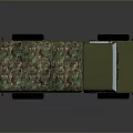 Modern Military Tank With Green Camouflage Armor And Tracks On Gray Background
