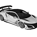White Two Door Sports Car With Black Roof Large Rear Spoiler And Stylish Exterior