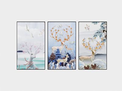 Modern Animal Painting Decorative Painting model