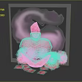 Heart Shaped Pink Medical Device With Golden Decorations And Rose Petals