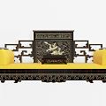 Chinese-style Luohan bed double sofa 3d model