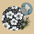 Modern Round Carpet Single Sofa Decorative Ornaments 3d model