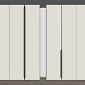 Modern Minimalist Wardrobe Design With Sleek White Panels And Black Vertical Handles